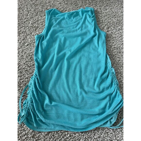 LOLA & SOPHIE Tank Top Ruched Sides Blue Women's XS - Picture 2 of 6